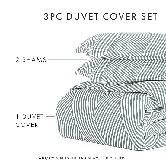 Casual Comfort Modern Diagonal Patterned Duvet Cover Set