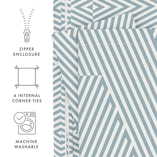 Casual Comfort Modern Diagonal Patterned Duvet Cover Set