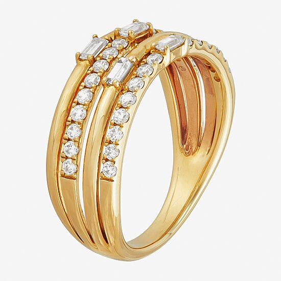 (H-I / Si1-Si2) Womens 2.5MM 1/2 CT. T.W. Lab Grown White Diamond 14K Gold Over Silver Sterling Silver Band