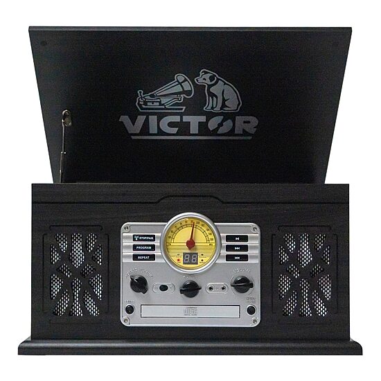 Victor 7-in-1 graphite wood music Turntable