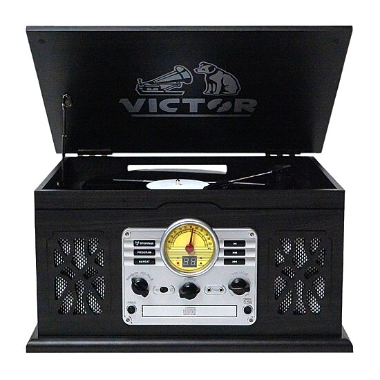 Victor 7-in-1 graphite wood music Turntable