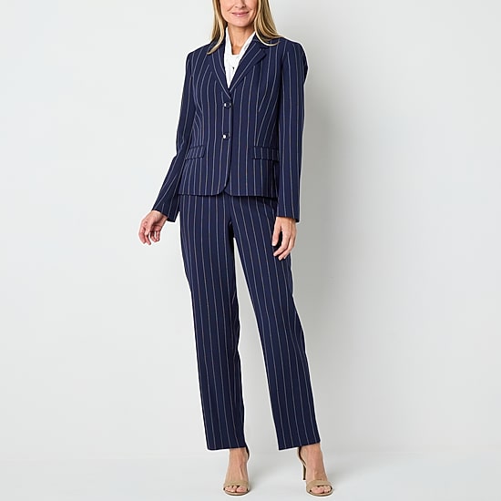 Black Label by Evan-Picone Pinstripe Womens Classic Fit Suit Jacket