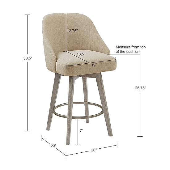 Madison Park Walsh Counter Height Upholstered Swivel Bar Stool