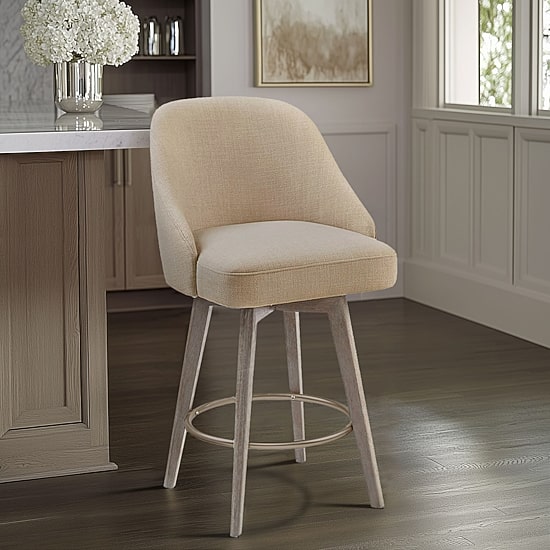Madison Park Walsh Counter Height Upholstered Swivel Bar Stool