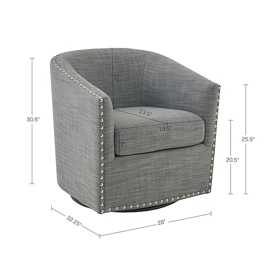Madison Park Memo Living Room Collection Swivel Upholstered Armchair