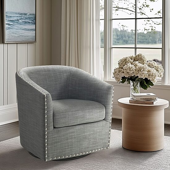 Madison Park Memo Living Room Collection Swivel Upholstered Armchair