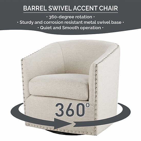 Madison Park Memo Living Room Collection Swivel Upholstered Armchair