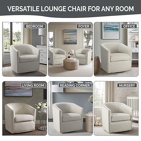 Madison Park Memo Living Room Collection Swivel Upholstered Armchair