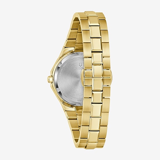 Bulova Prestige Womens Gold Tone Stainless Steel Bracelet Watch 97m119