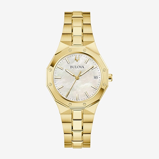 Bulova Prestige Womens Gold Tone Stainless Steel Bracelet Watch 97m119