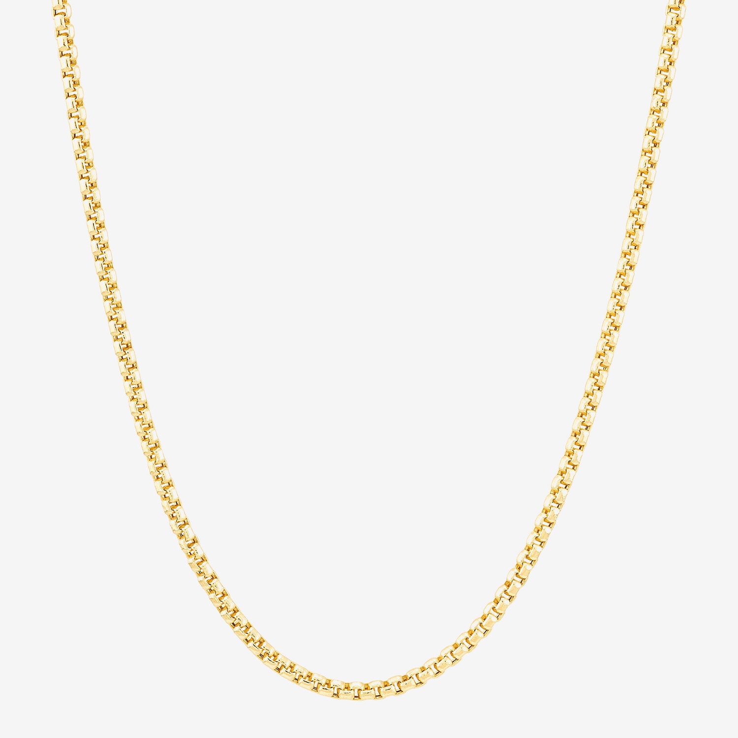 Made in Italy Womens 14K Gold 22 Inch Box Chain Necklace