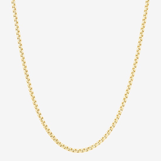 Made in Italy Womens 14K Gold 22 Inch Box Chain Necklace