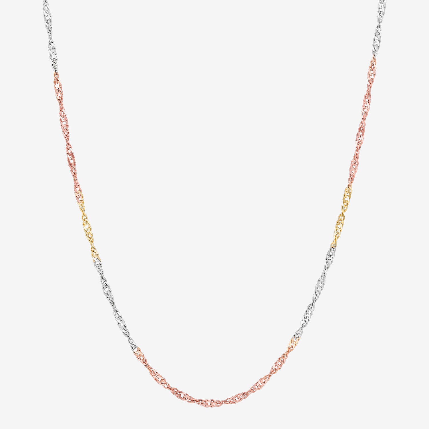 Made in Italy Womens 14K Gold 18 Inch Singapore Chain Necklace