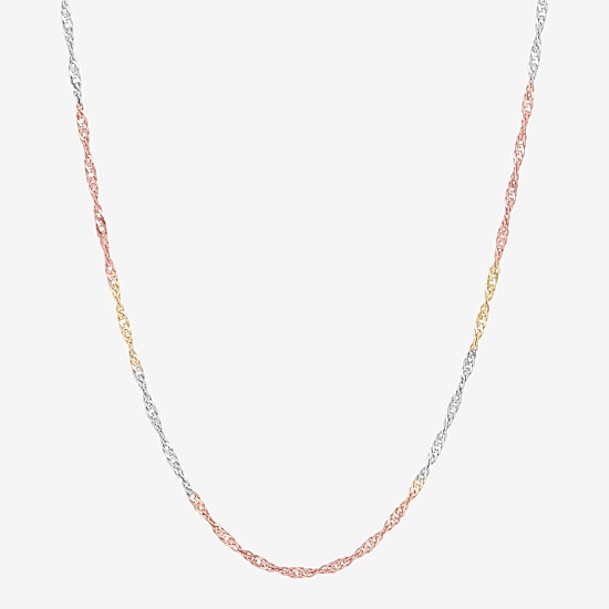 Made in Italy Womens 14K Gold 18 Inch Singapore Chain Necklace