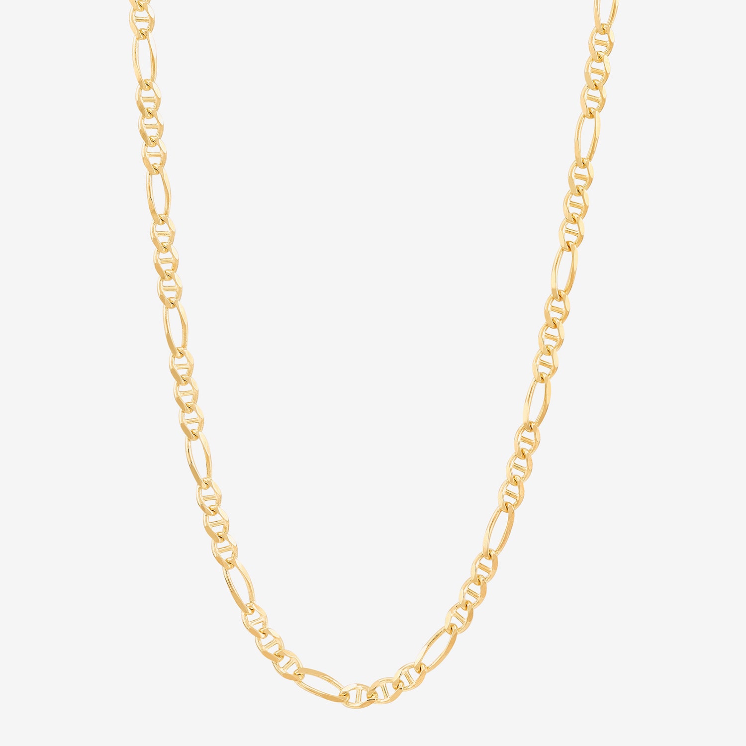 Made Italy 14K Gold 20 Inch Figaro Chain Necklace