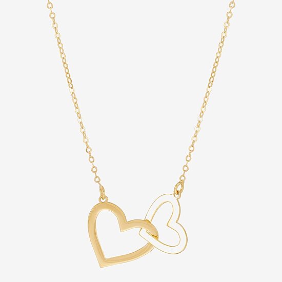 Gold Addiction Womens 10K Gold Heart 18 Inch Pendant Necklace