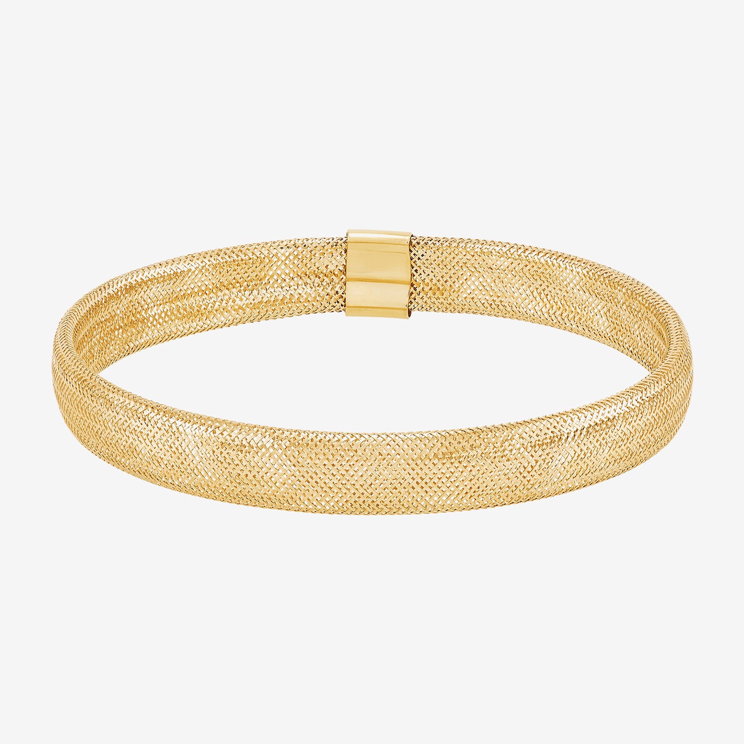 Made in Italy Womens 10K Gold Round Bangle Bracelet
