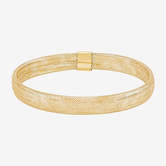Made in Italy Womens 10K Gold Round Bangle Bracelet