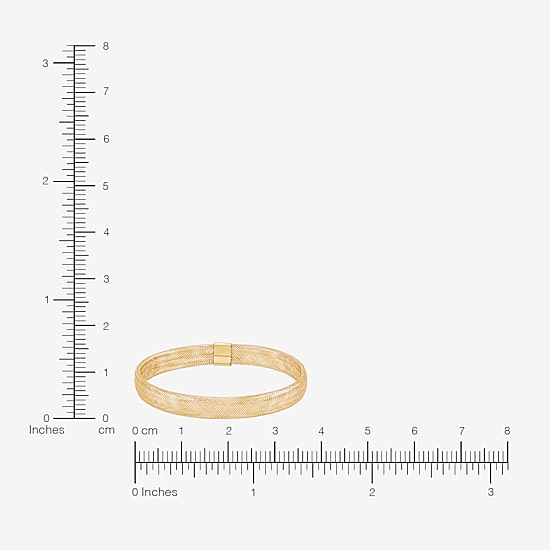 Made in Italy Womens 10K Gold Round Bangle Bracelet