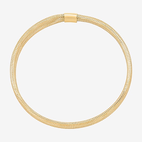 Made in Italy Womens 10K Gold Round Bangle Bracelet