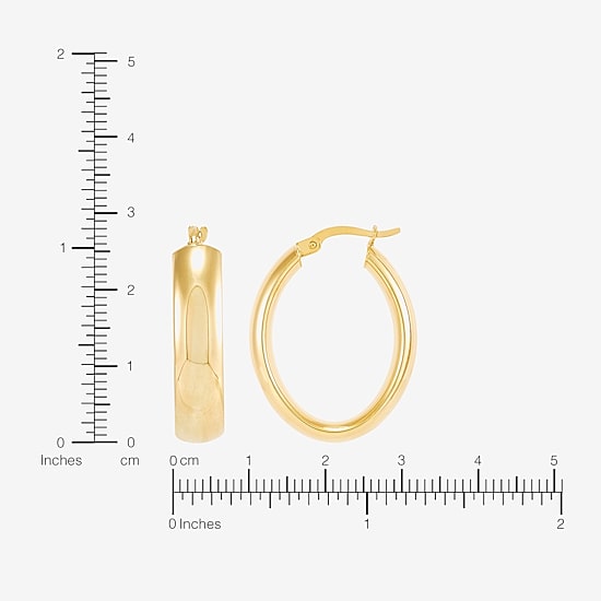 Bonded Brilliance Womens 14K Gold Bonded With Sterling Silver 28.3mm Hoop Earrings