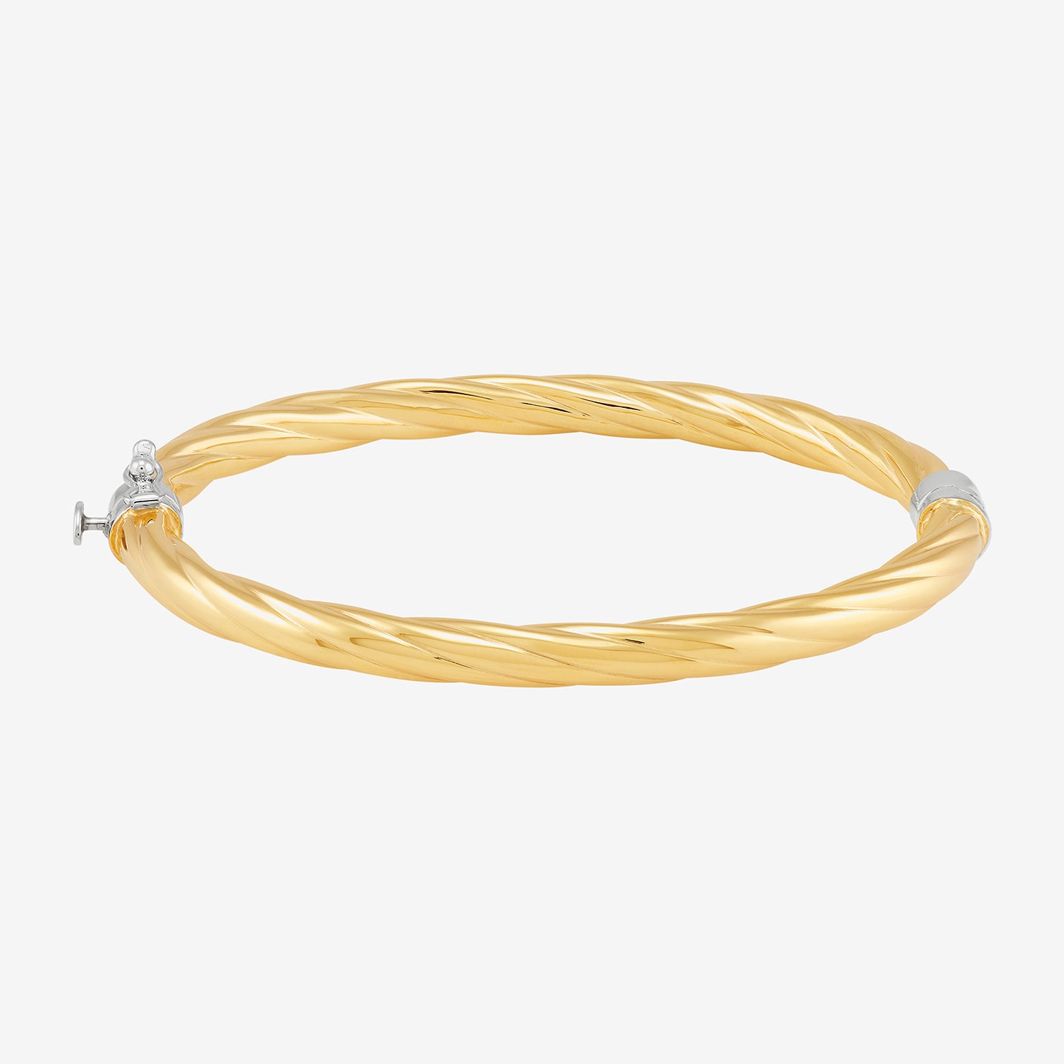 Bonded Brilliance Womens 14K Gold Bonded With Sterling Silver Bangle Bracelet