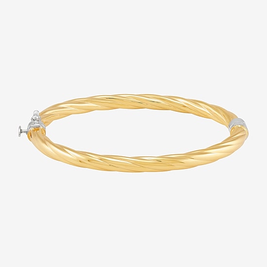 Bonded Brilliance Womens 14K Gold Bonded With Sterling Silver Bangle Bracelet