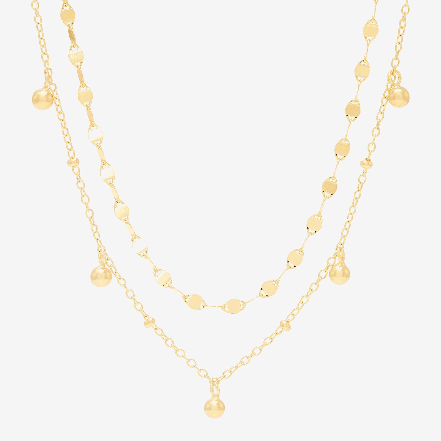 Womens 14K Gold Over Silver 2-pc. Necklace Set