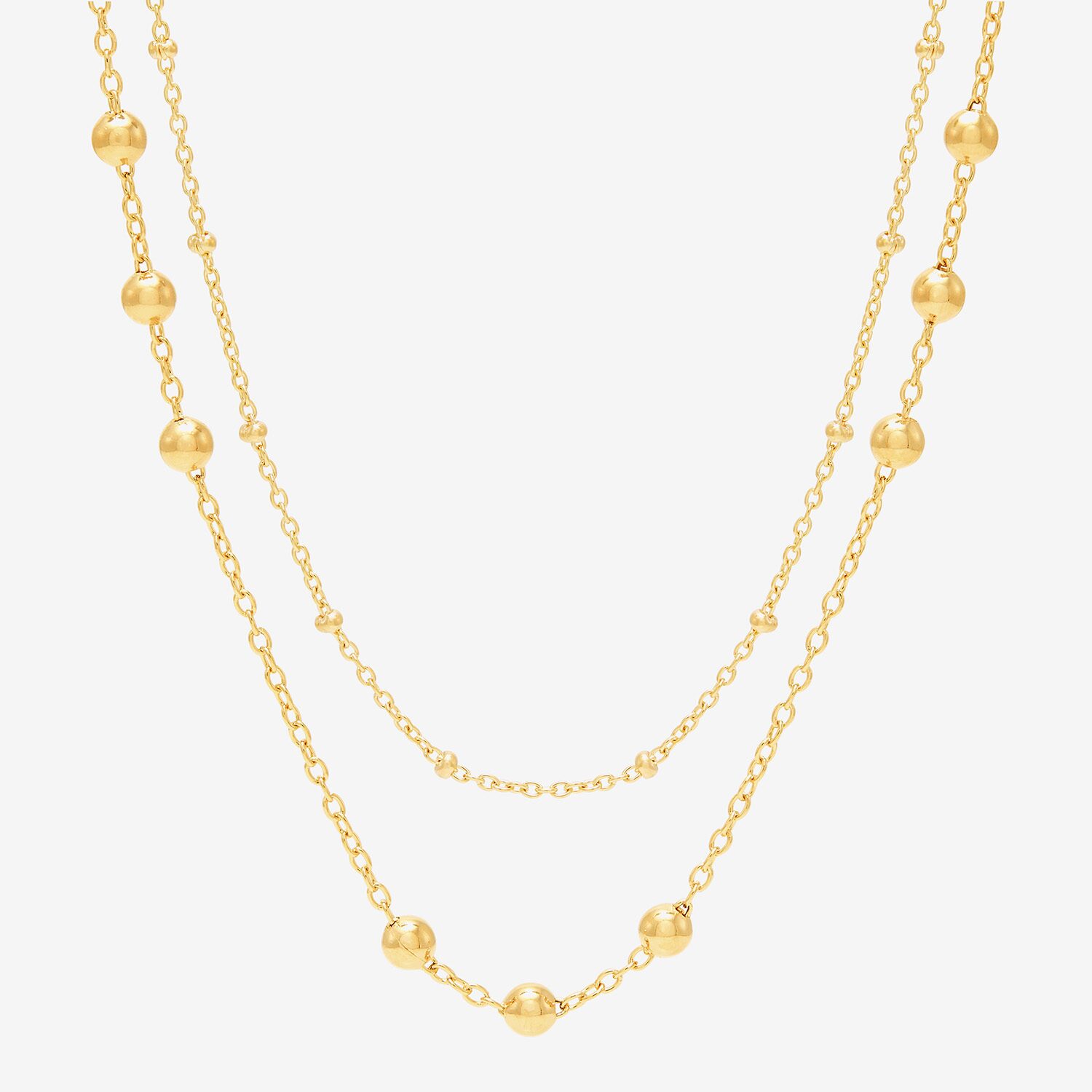 Womens 14K Gold Over Silver 2-pc. Necklace Set