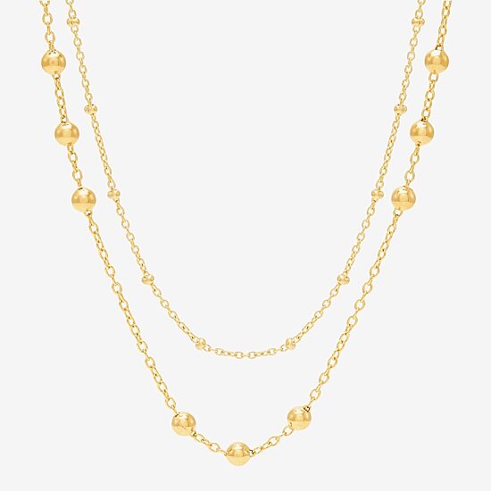 Womens 14K Gold Over Silver 2-pc. Necklace Set