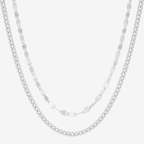 Womens Sterling Silver 2-pc. Necklace Set