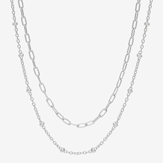 Womens Sterling Silver 2-pc. Necklace Set