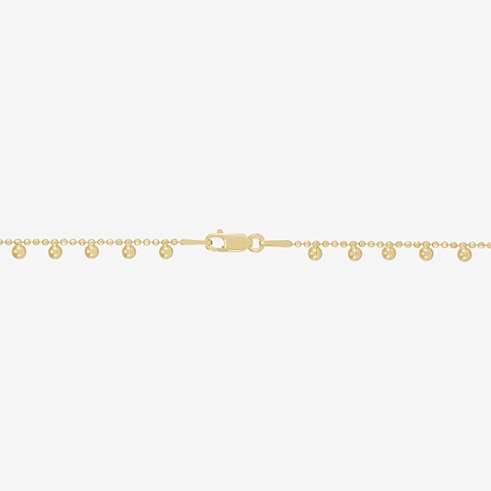 Made in Italy Womens 14K Gold Over Silver 18 Inch Bead Chain Necklace