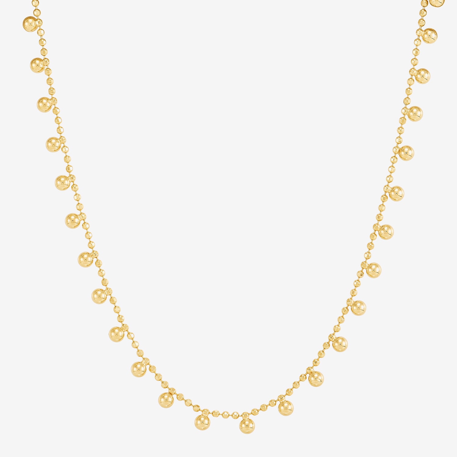 Made in Italy Womens 14K Gold Over Silver 18 Inch Bead Chain Necklace