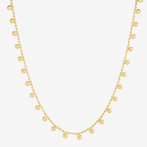 Made in Italy Womens 14K Gold Over Silver 18 Inch Bead Chain Necklace, One Size, Yellow