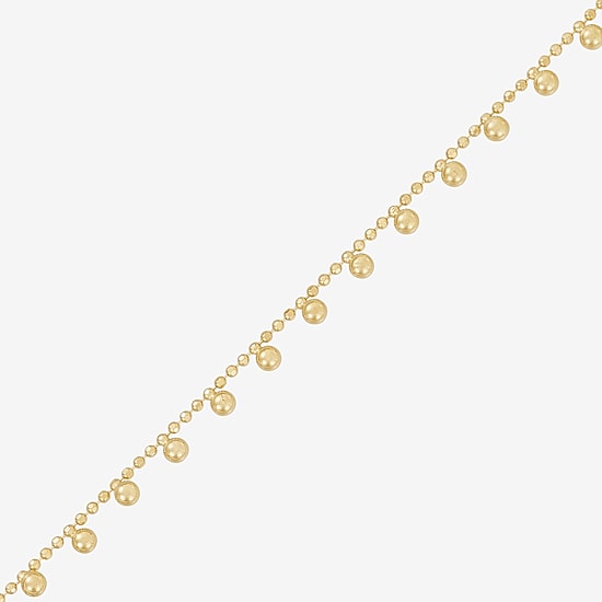Made in Italy Womens 14K Gold Over Silver 18 Inch Bead Chain Necklace