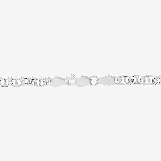 Made in Italy Womens Sterling Silver 7.5 Inch Solid Mariner Chain Bracelet