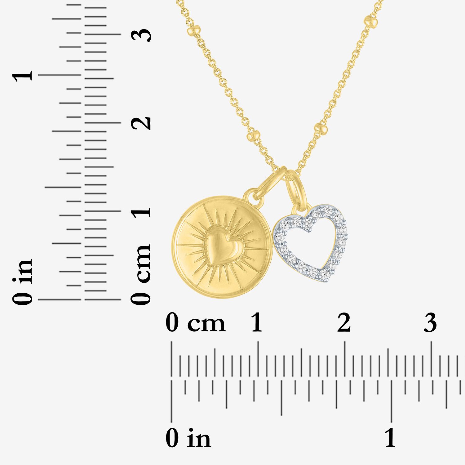 G-H / Si2-I1) Womens 1/10 CT. T.W. Lab Grown White Diamond 14K Gold Over Silver Heart 18 Inch Pendant Necklace