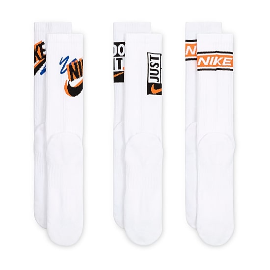 Nike Everyday Plus Athletic Unisex Adult 3 Pair Crew Socks