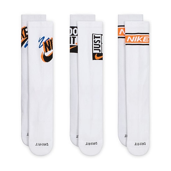Nike Everyday Plus Athletic Unisex Adult 3 Pair Crew Socks