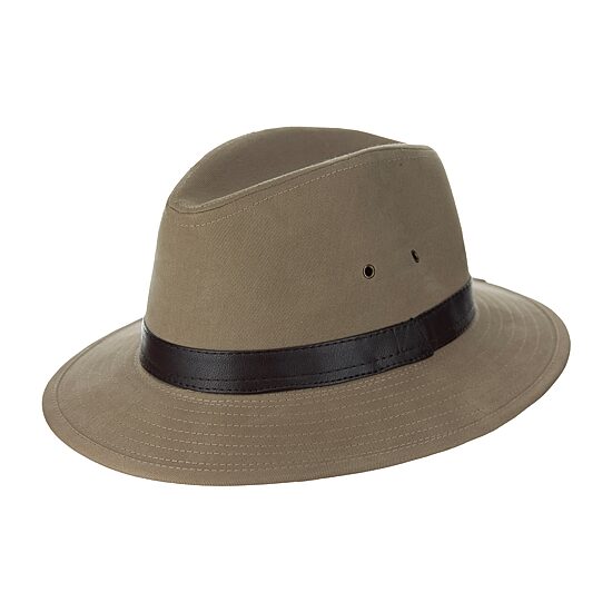 Biltmore Faux Leather Trim Cotton Canvas Safari Mens Safari Hat