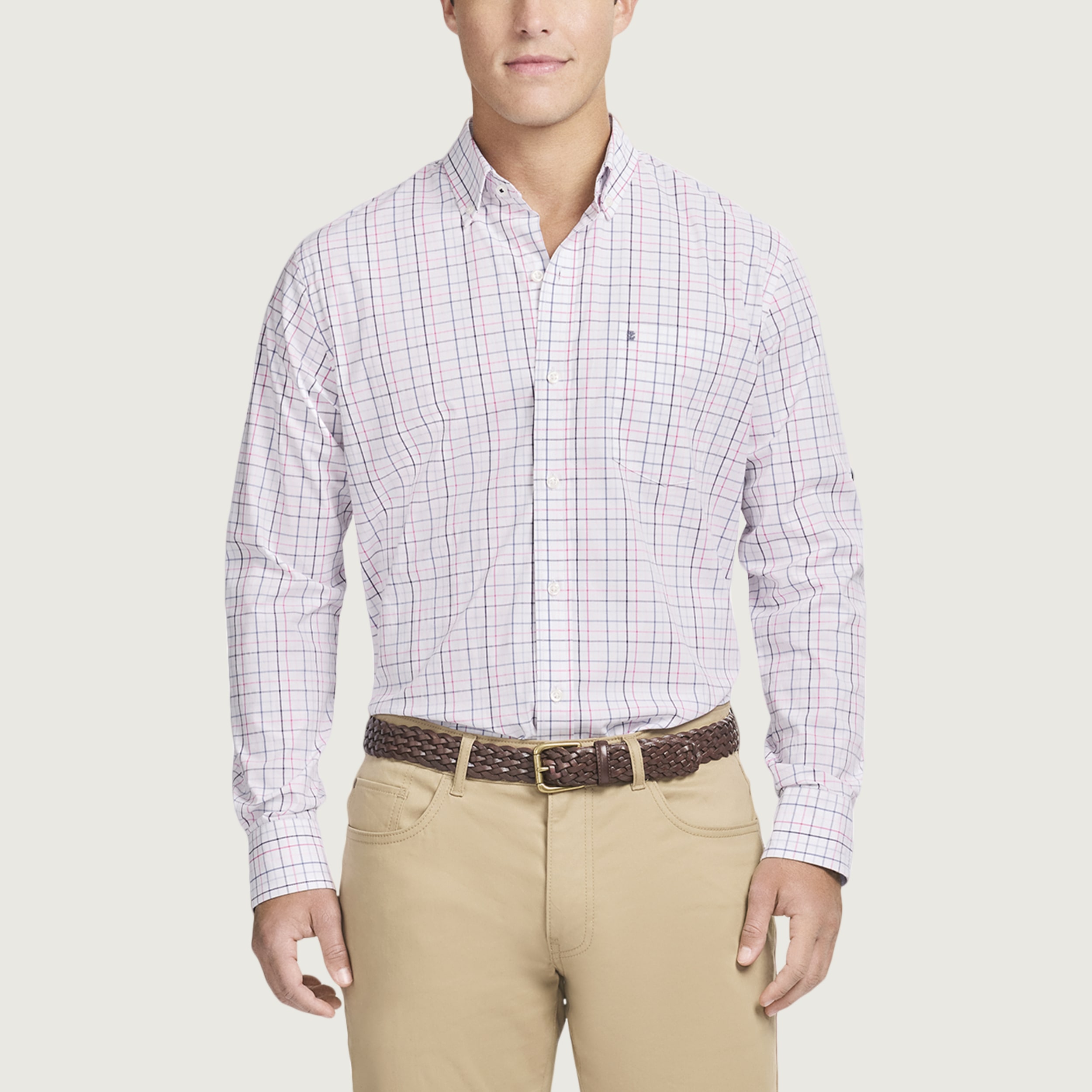 IZOD Performance Comfort Mens Long Sleeve Classic Fit Button-Down Shirt