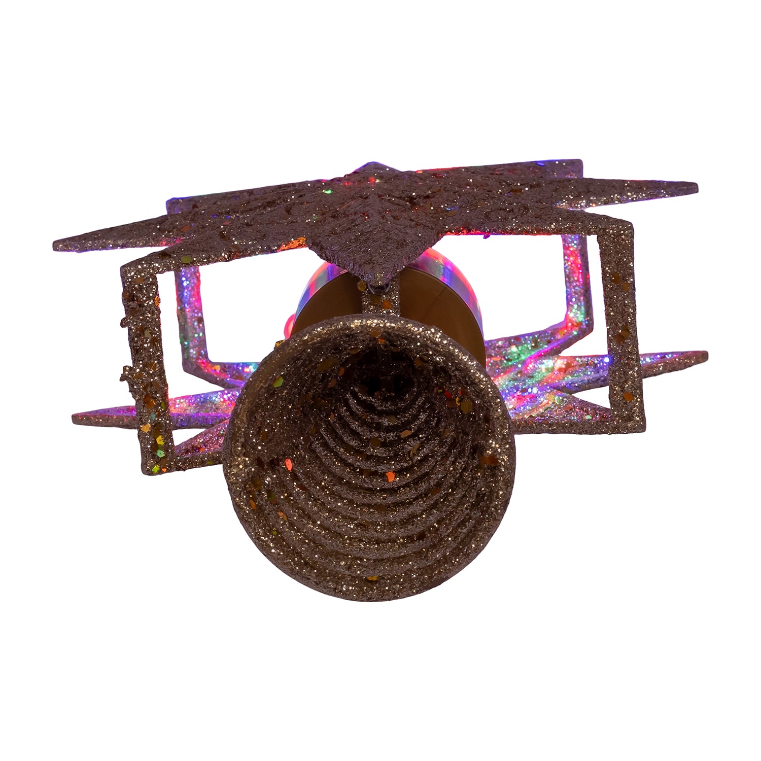 Kurt Adler 13.4" Gold Glitter Polaris Projector Christmas Tree Topper