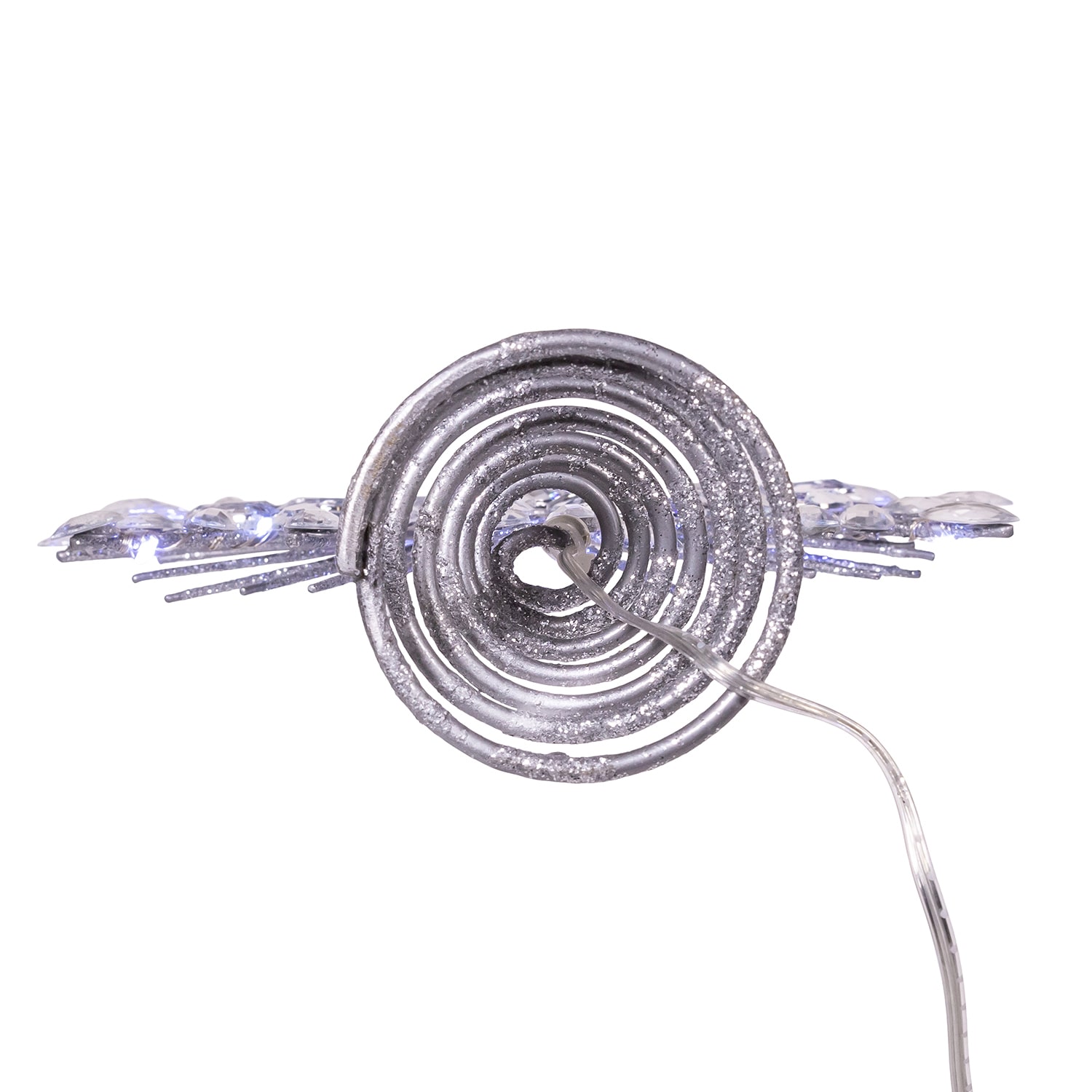 Kurt Adler 11.75" 18-Light Cool White Micro Led Silver Glittered Snowflake Christmas Tree Topper