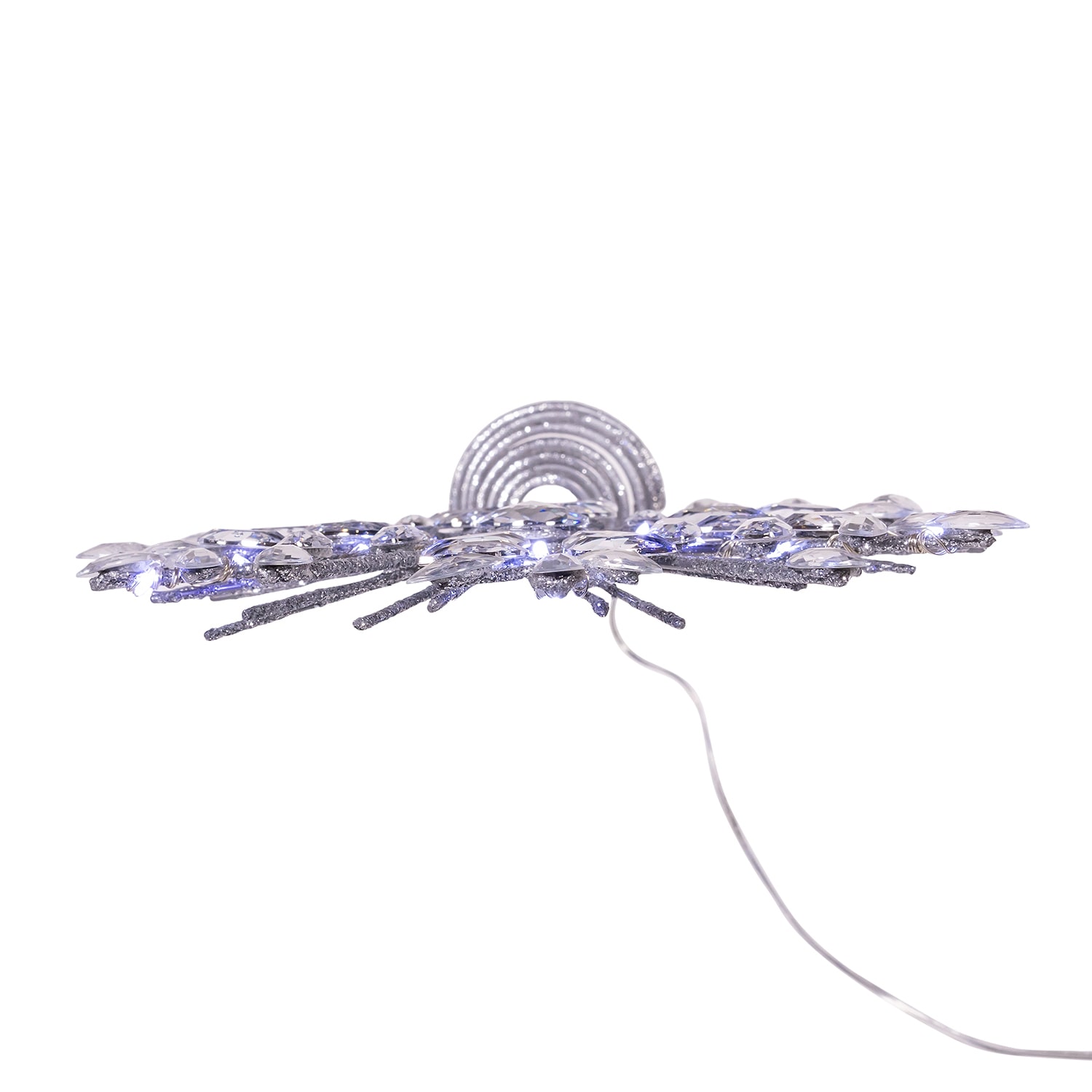 Kurt Adler 11.75" 18-Light Cool White Micro Led Silver Glittered Snowflake Christmas Tree Topper