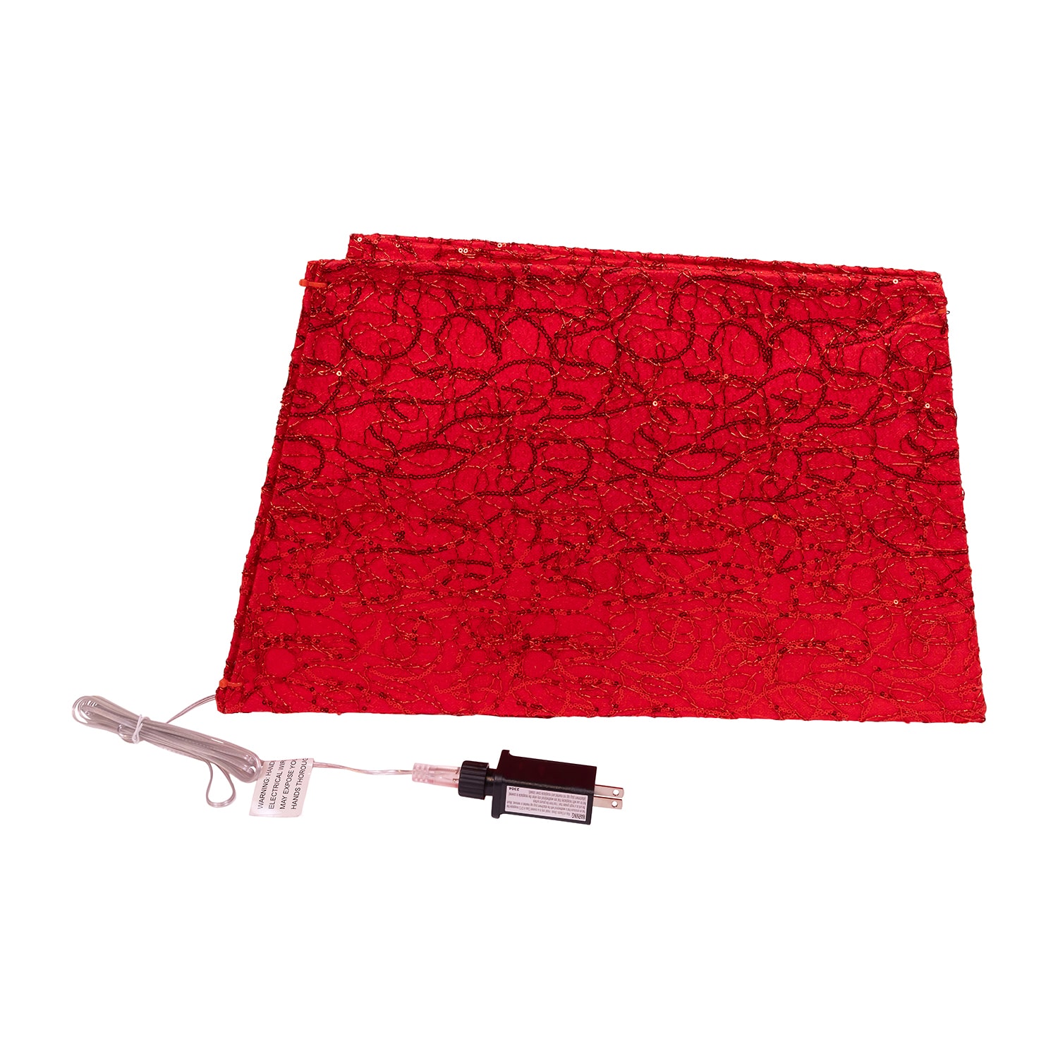 Kurt Adler 19" 70-Light Warm White Led Red Square Indoor Tree Skirt