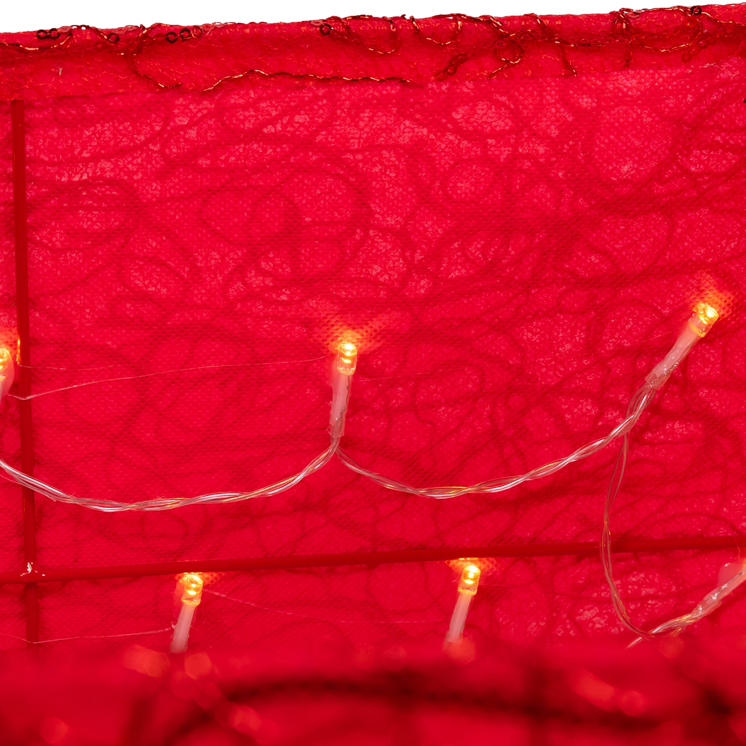 Kurt Adler 19" 70-Light Warm White Led Red Square Indoor Tree Skirt