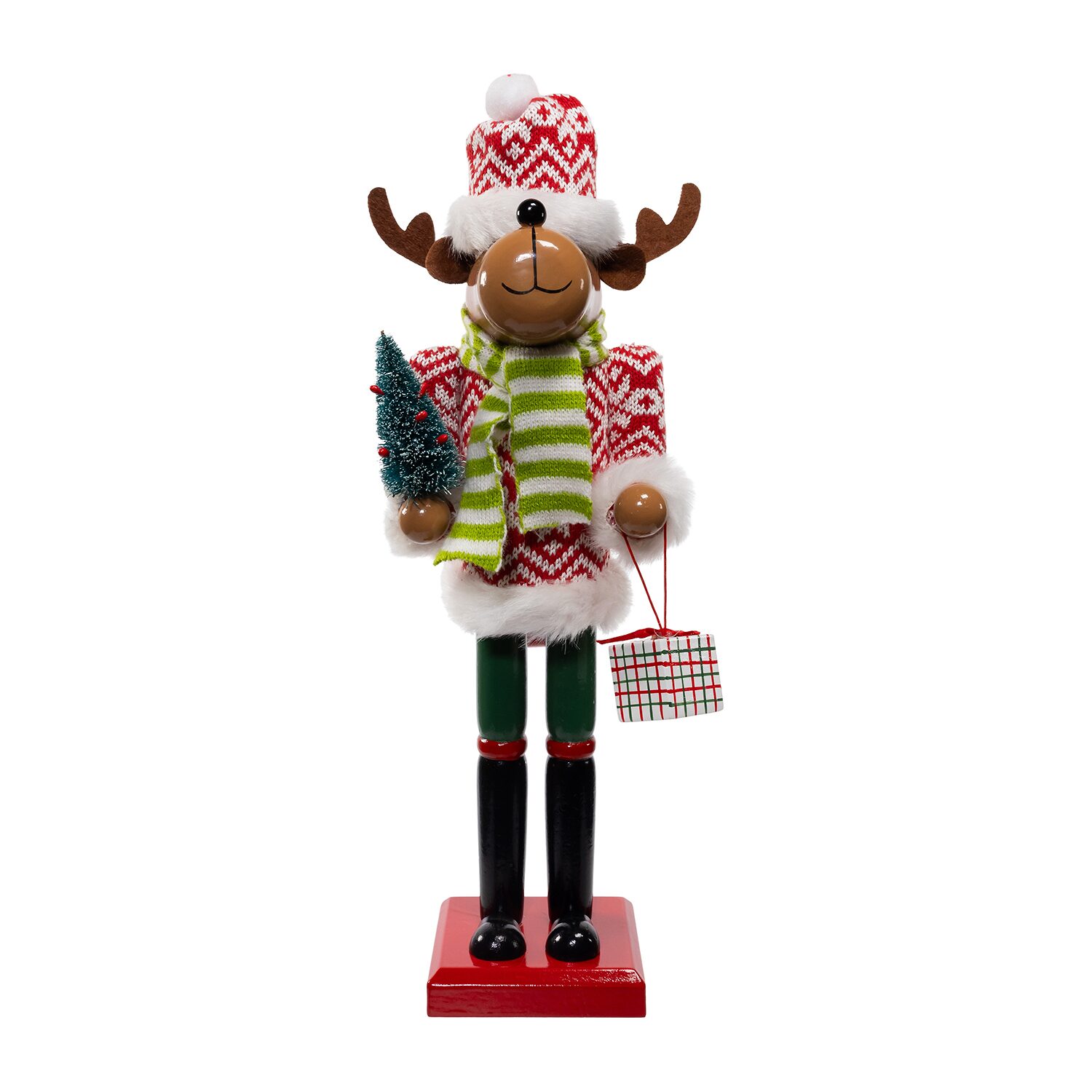Kurt Adler 15" Wooden Reindeer Christmas Nutcracker