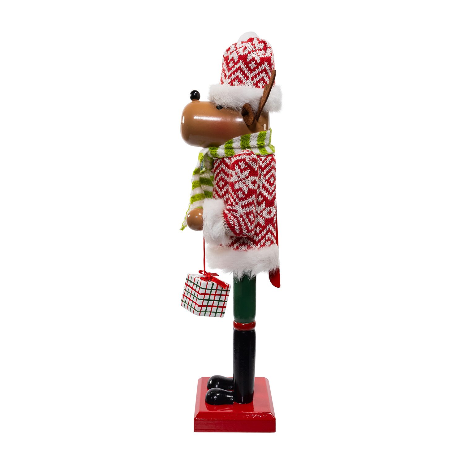 Kurt Adler 15" Wooden Reindeer Christmas Nutcracker