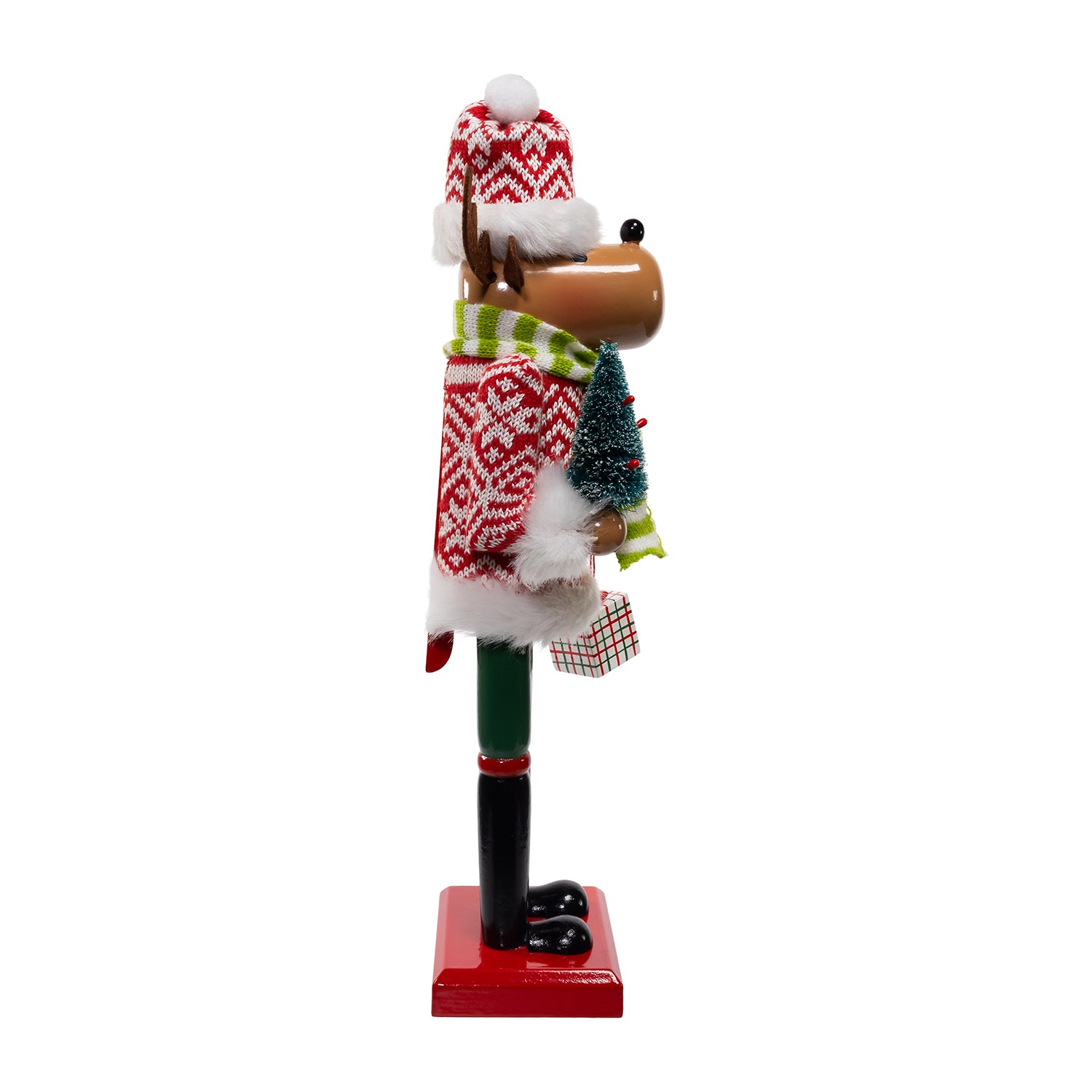 Kurt Adler 15" Wooden Reindeer Christmas Nutcracker